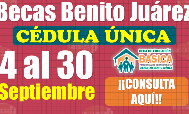 Becas Benito JuÃ¡rez|Â¡Â¡Excelentes noticias!!, se aproxima INCORPORACIÃ“N y aplicaciÃ³n de CÃ©dula Ãšnica del 4 al 30 de SEPTIEMBRE