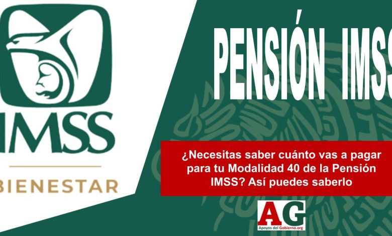 ¿Necesitas saber cuánto vas a pagar para tu Modalidad 40 de la Pensión IMSS? Así puedes saberlo