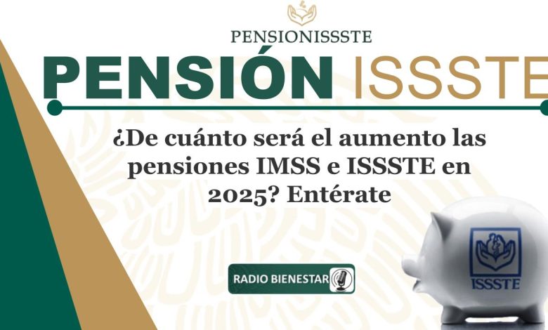 ¿De cuánto será el aumento las pensiones IMSS e ISSSTE en 2025? Entérate