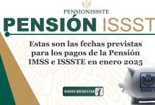 Estas son las fechas previstas para los pagos de la Pensión IMSS e ISSSTE en enero 2025