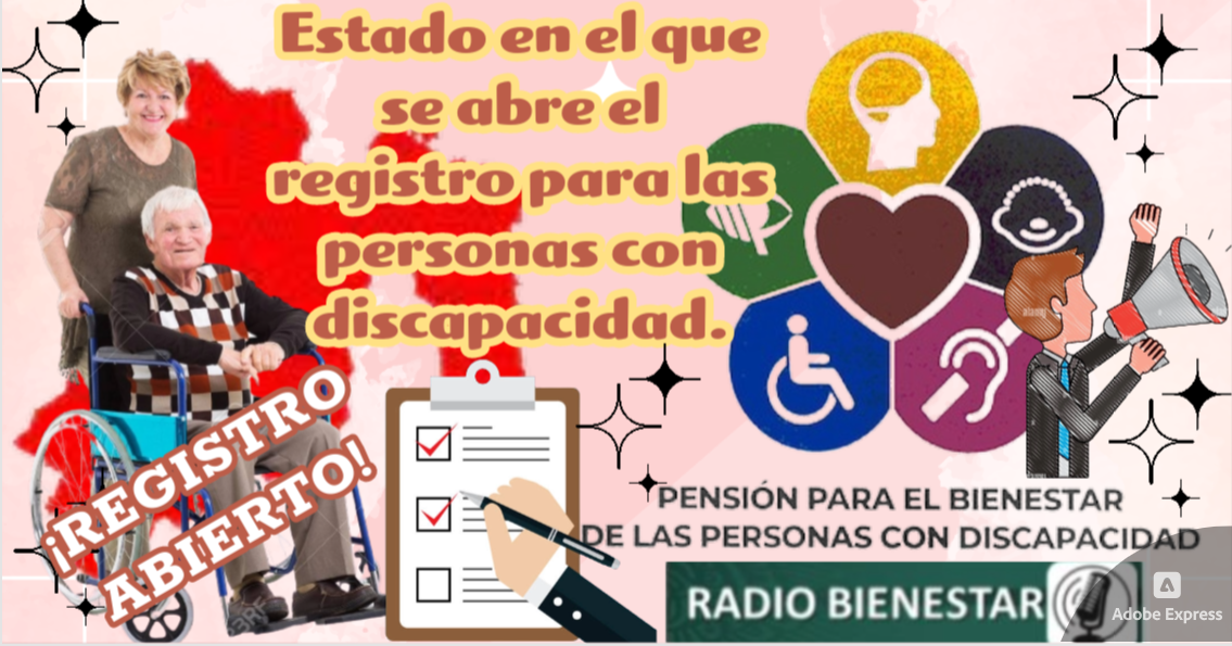 Estado en el que se abre el registro para las personas discapacidad.