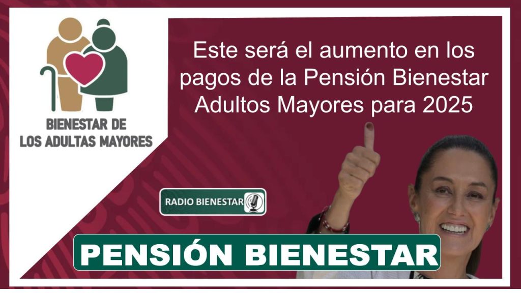 Este será el aumento en los pagos de la Pensión Bienestar Adultos Mayores para 2025