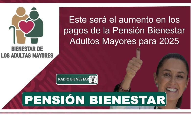 Este será el aumento en los pagos de la Pensión Bienestar Adultos Mayores para 2025