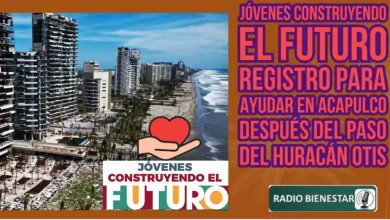 Jóvenes Construyendo el Futuro registro para ayudar en Acapulco después del paso del Huracán Otis