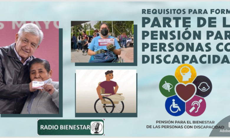 Requisitos para formar parte de la Pensión para Personas con Discapacidad.
