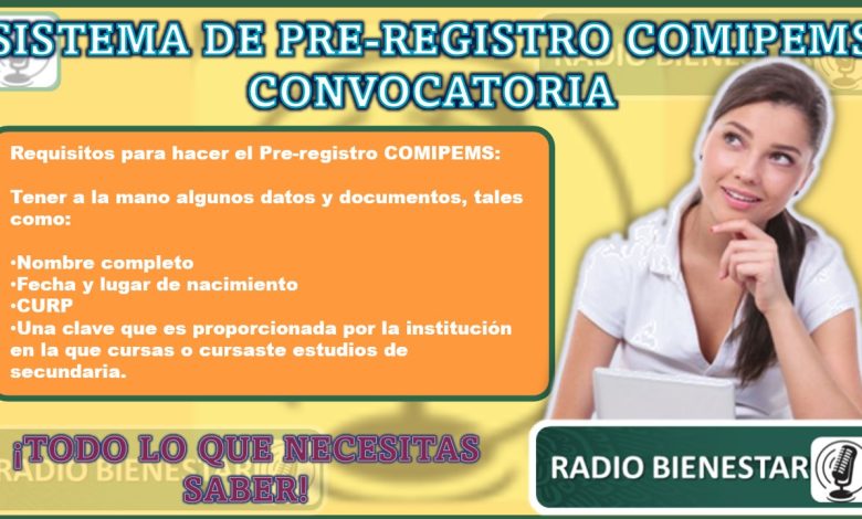 Sistema de Pre-registro COMIPEMS Convocatoria